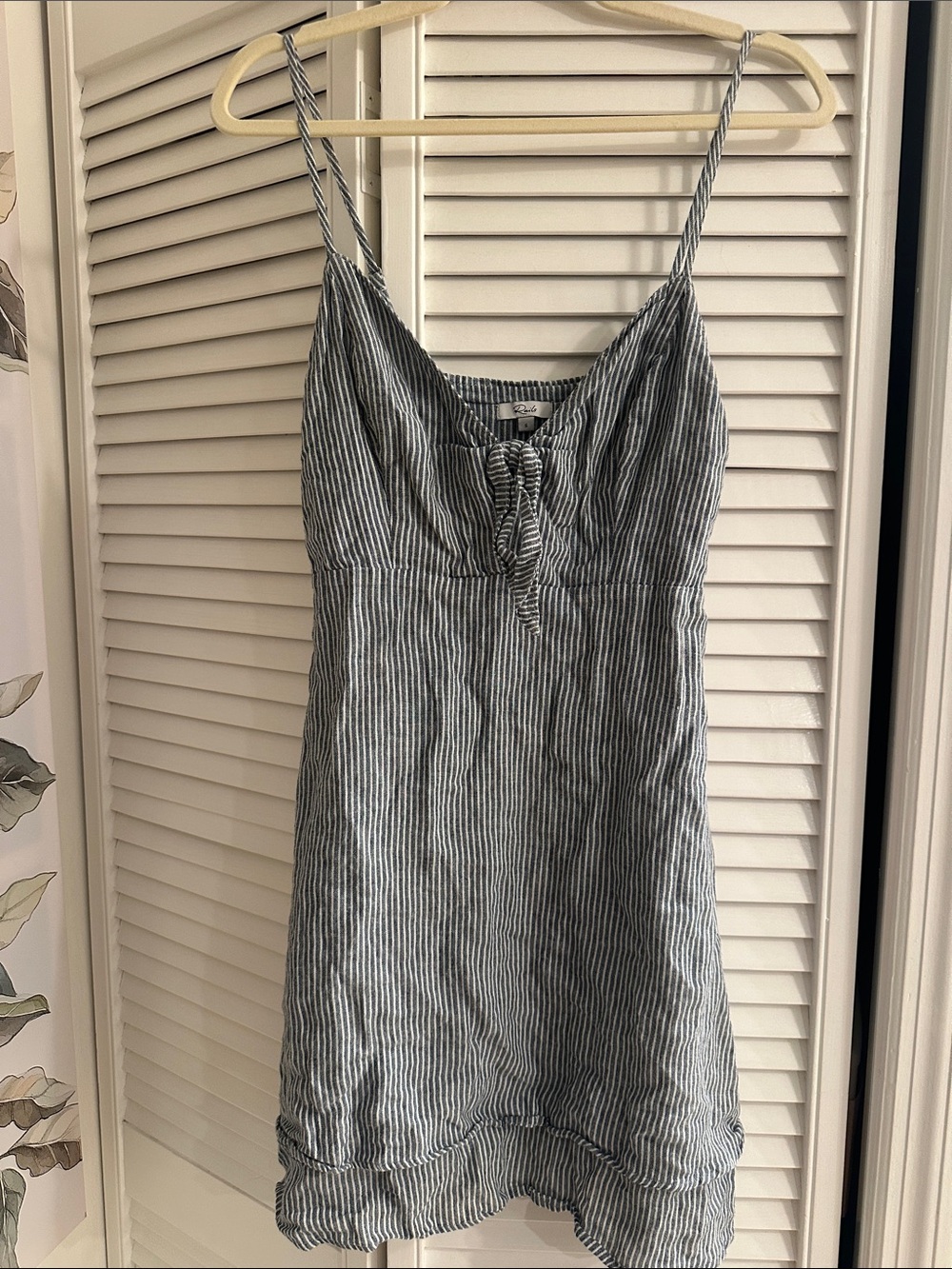 Rails Navy and White Striped Linen-Blend Camisole